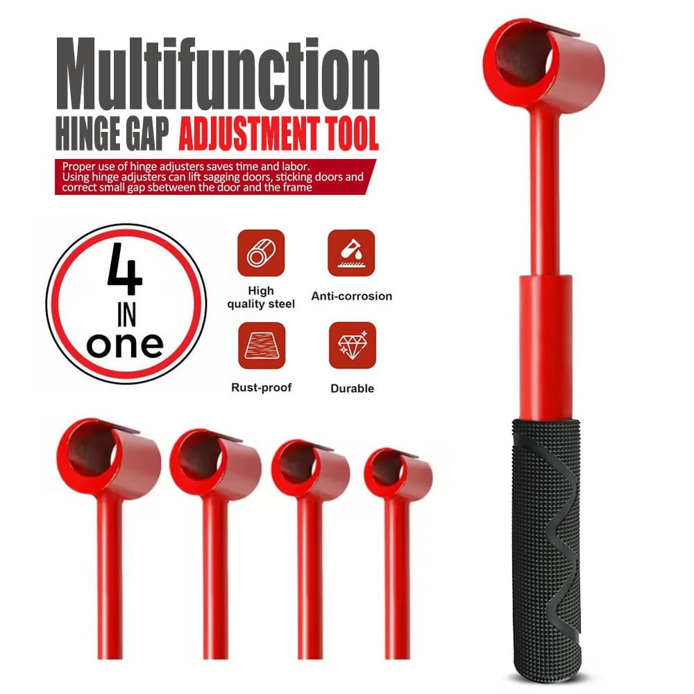 Heavy-Duty 4-in-1 Door Hinge Adjustment Tool - Wrench for Aligning & Lifting