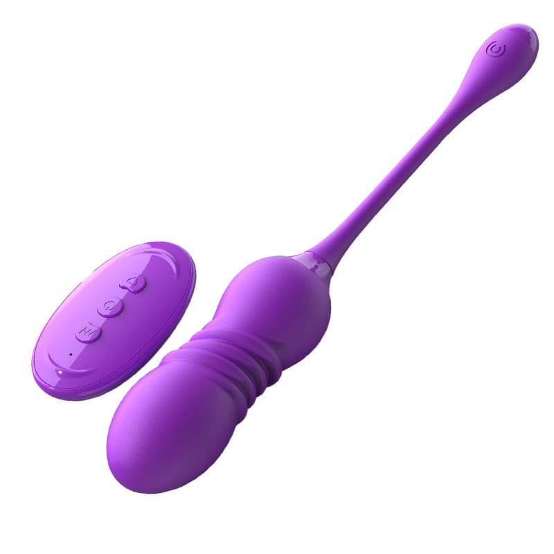 Purple ThrustWave Remote Control Vibrating & Telescopic Pleasure Egg - 12
