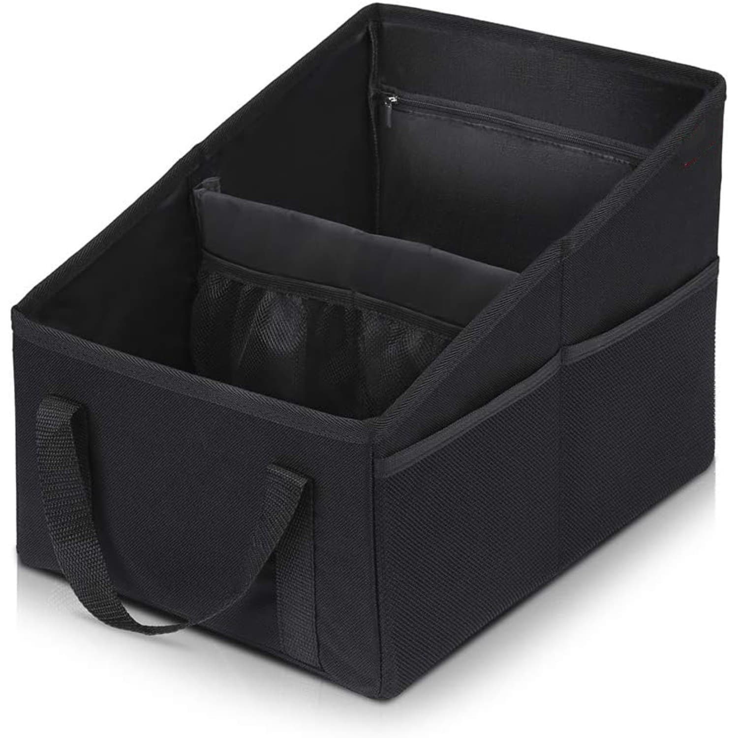3-piece Black Car Trunk Storage Box - Large Capacity Oxford Cloth Foldable