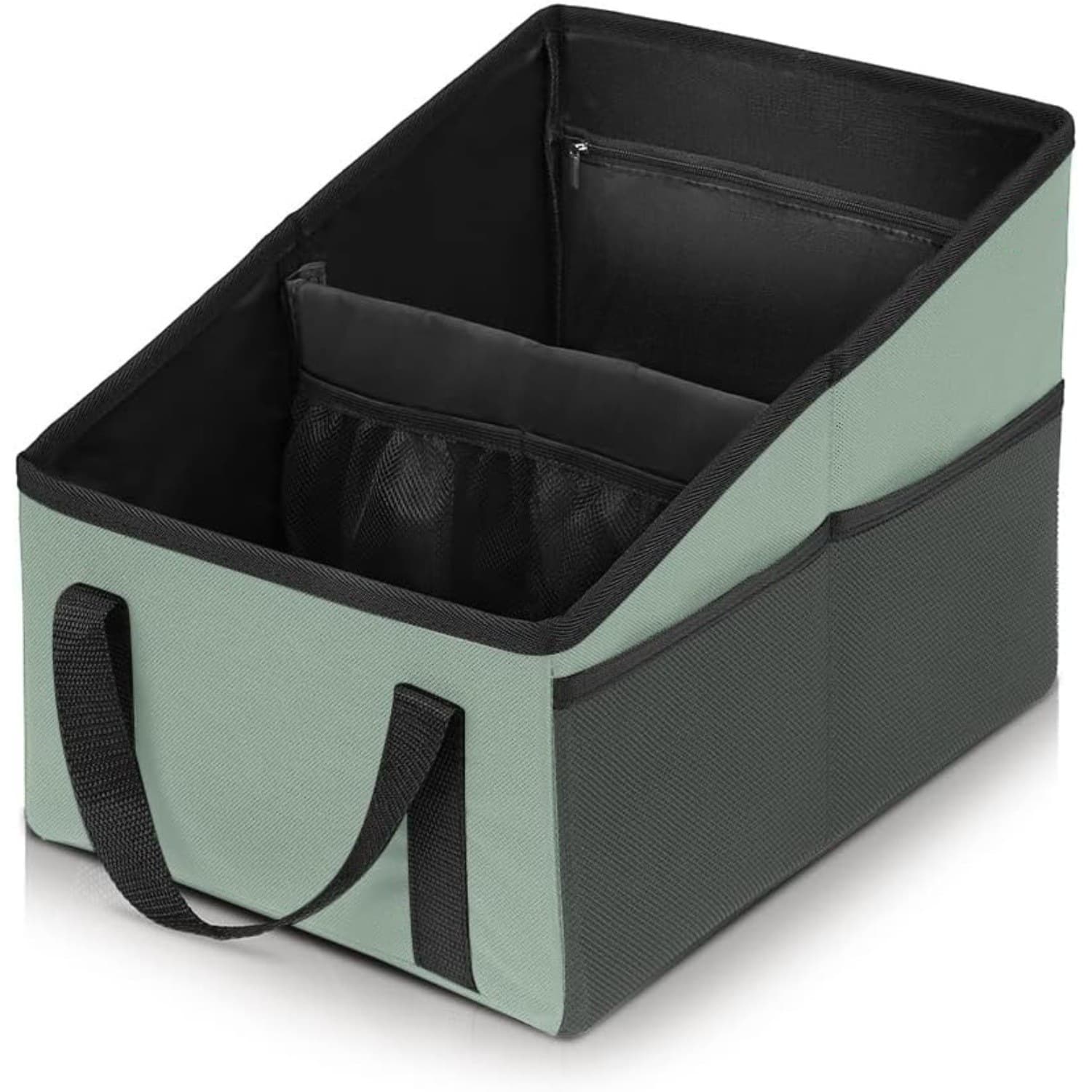 3-piece Green Car Trunk Storage Box - Large Capacity Oxford Cloth Foldable