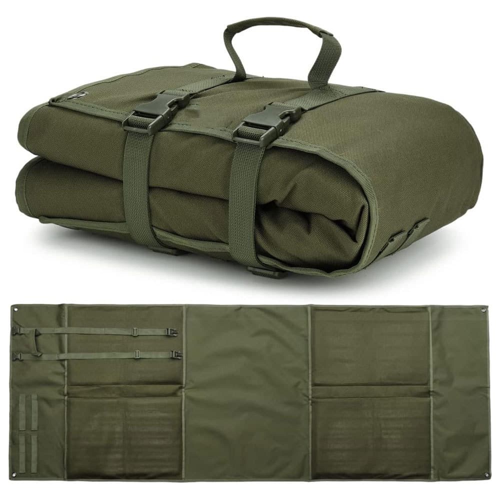Green Portable Tactical Shooting Mat - Lightweight Roll-Up Ground Pad