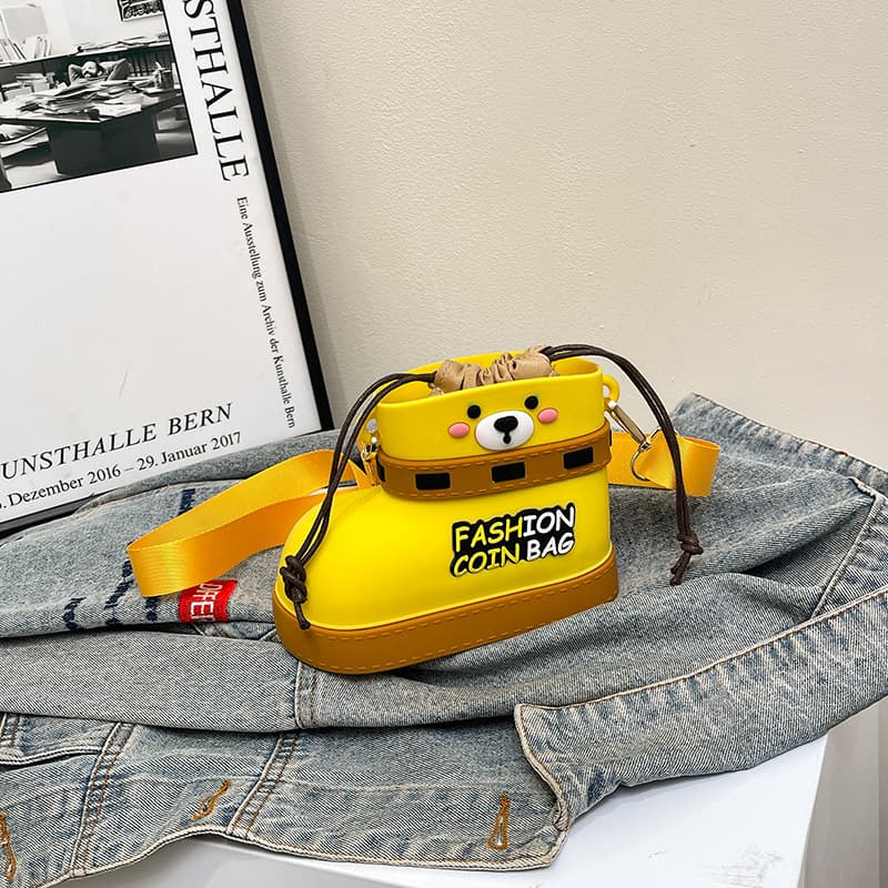 Adjustable Silicone Crossbody Bag - Multi-Way Lightweight Purse - Yellow