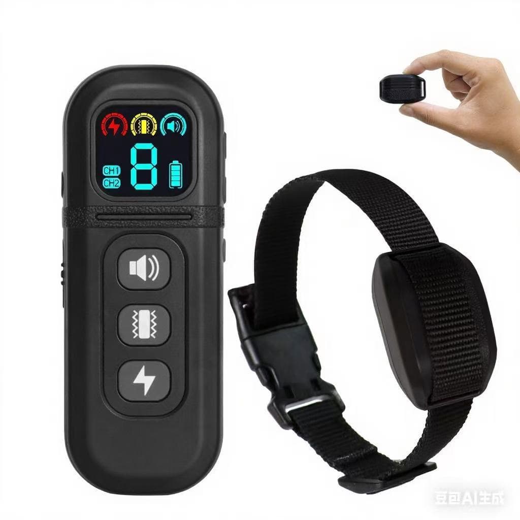 Ultra-Small & Lightweight Dog Training Collar with Remote - 3 Modes - Black