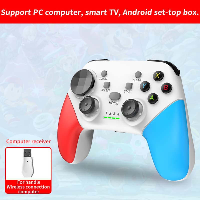 Multi-Platform Wireless Gaming Controller with Dual - White, red and blue