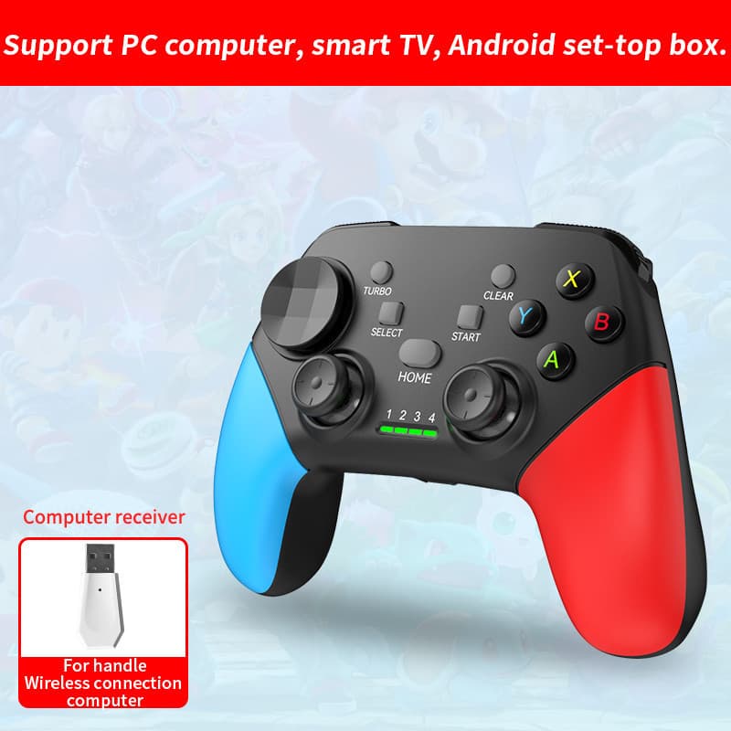 Multi-Platform Wireless Gaming Controller with Dual Motor Vibration - Black