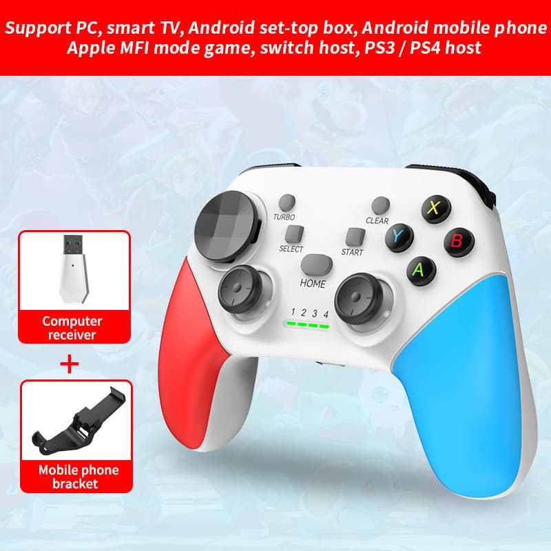 Multi-Platform Wireless Gaming Controller with Dual Motor Vibration - White
