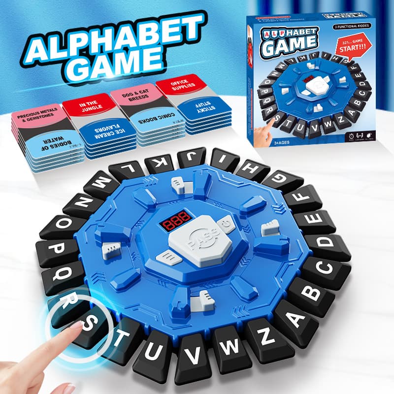 2-Piece Electronic Alphabet Categories Game - Fast-Paced Word - Blue