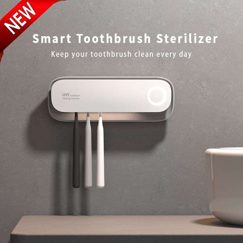 Smart UVC Toothbrush Sterilizer & Holder with Heat Drying, Radar - White