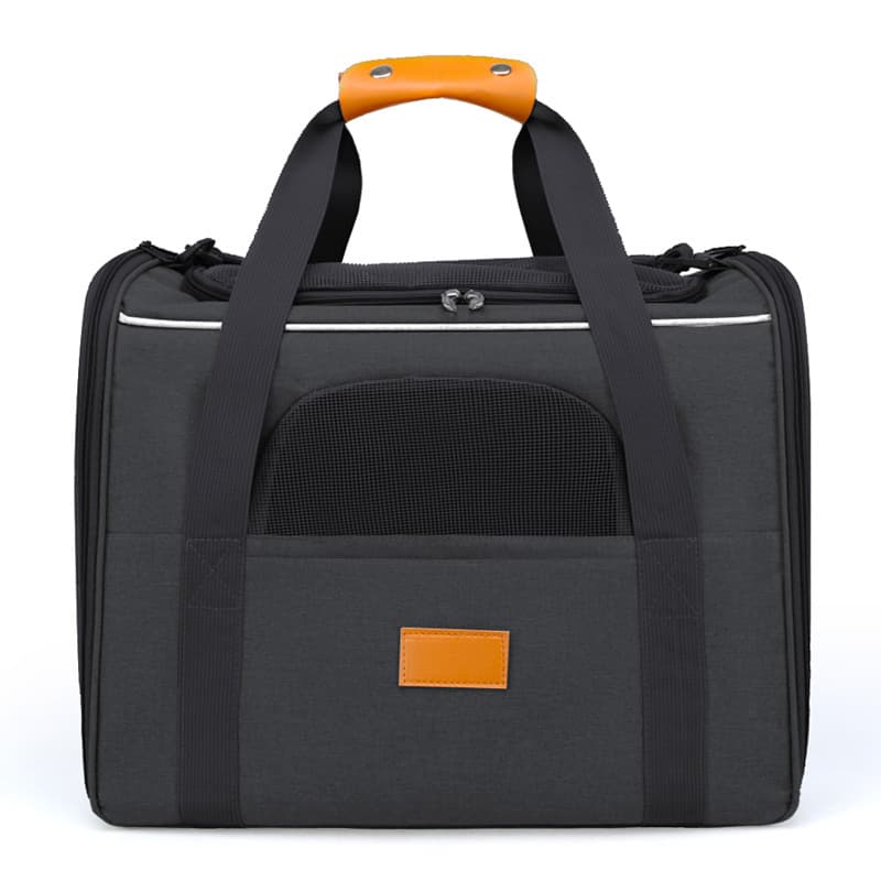 Foldable Soft-Sided Pet Carrier for Travel - Fits Cats & Small Dogs - Black