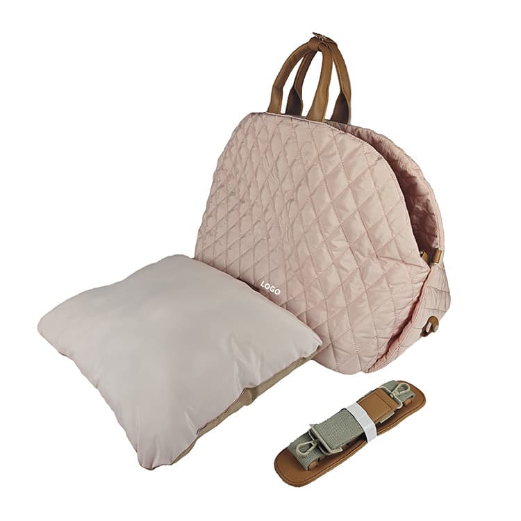 Quilted 2-in-1 Pet Travel Carrier & Car Booster Seat for Small Dogs (Pink)