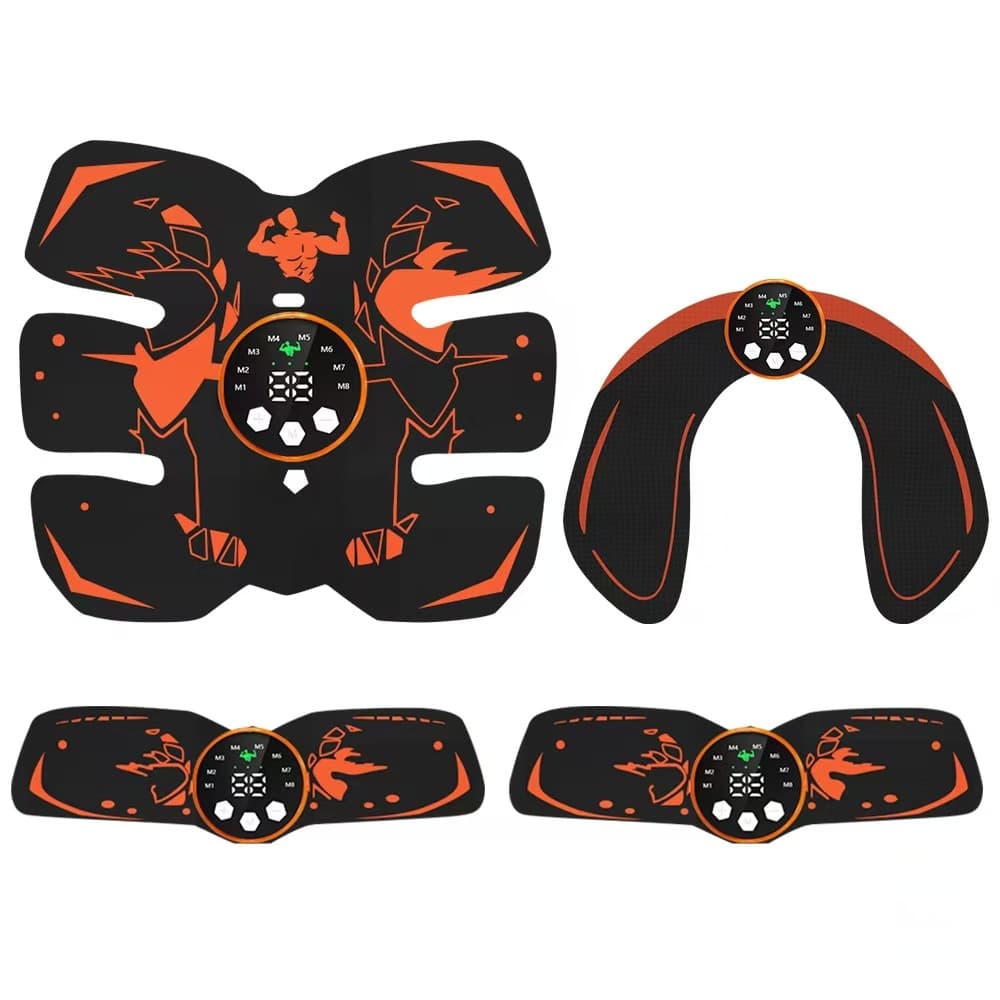 Black and Orange Ultimate EMS Muscle Stimulator Kit - USB Rechargeable