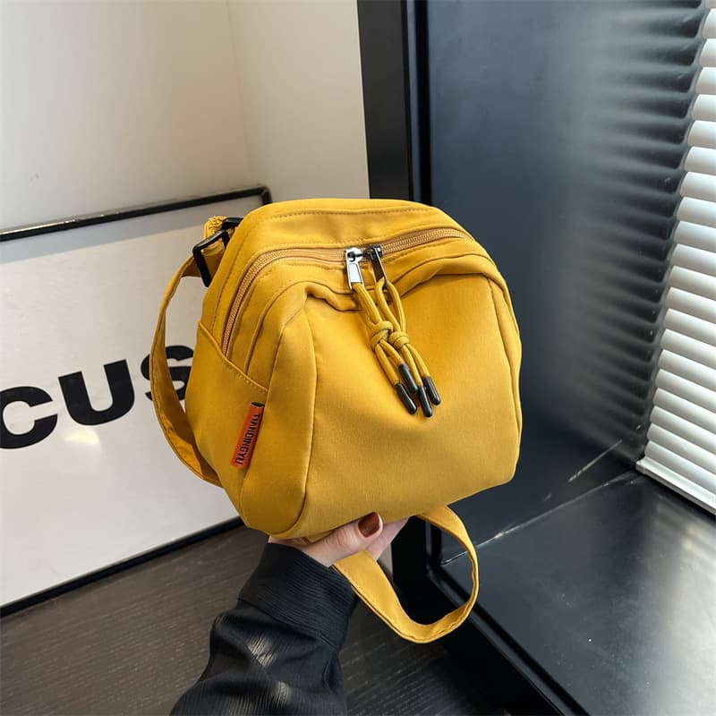 Yellow Lightweight Canvas Crossbody Bag - Minimalist Casual Shoulder Satchel