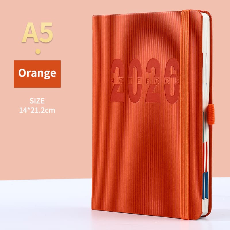 Orange 2026 A5 English Daily Planner Notebook 365-Day Schedule Book