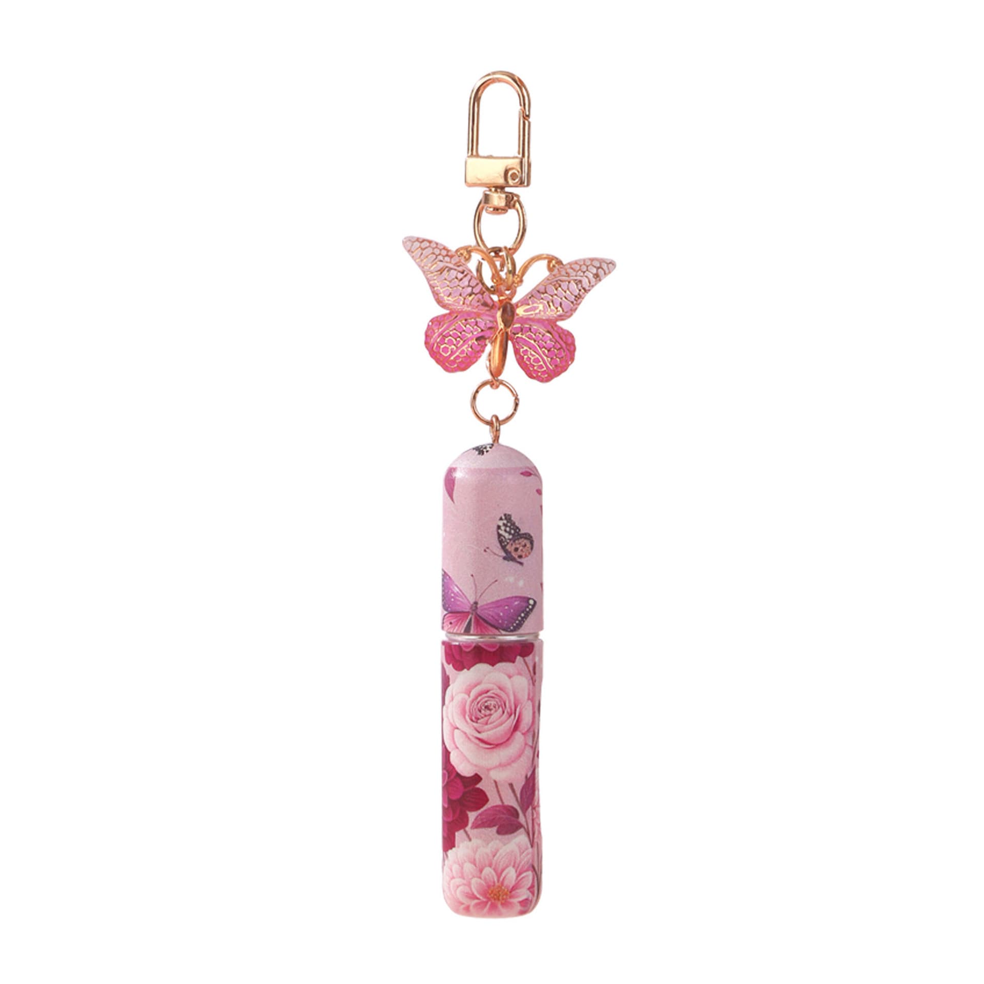 Pink 3-Piece Portable 5 ml Perfume Atomiser Keychain - Refillable Floral