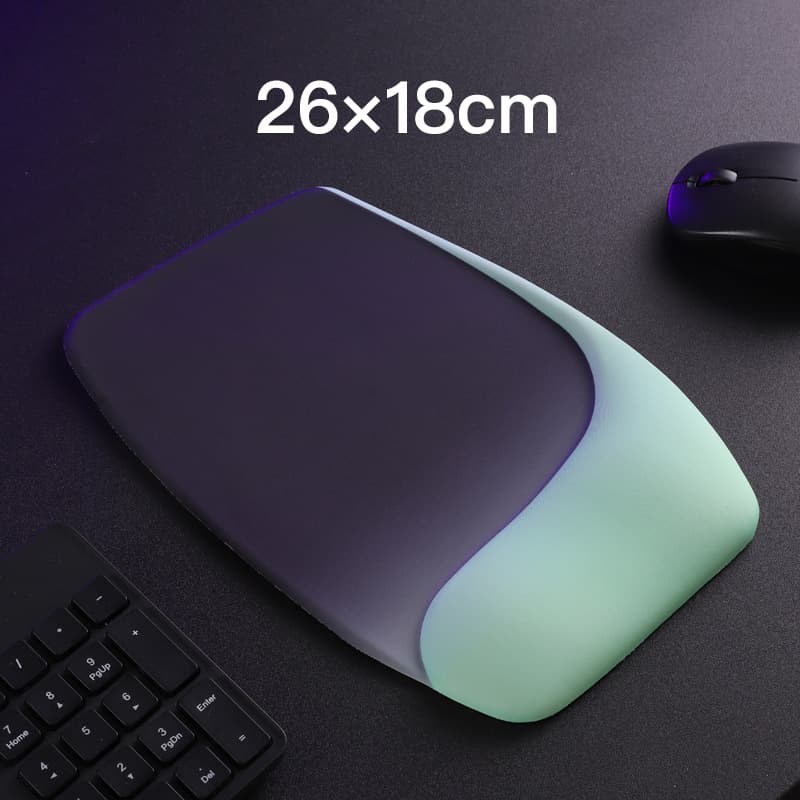Purple and Green Memory Foam Wrist Rest Set - Ergonomic Mouse - Purple Green