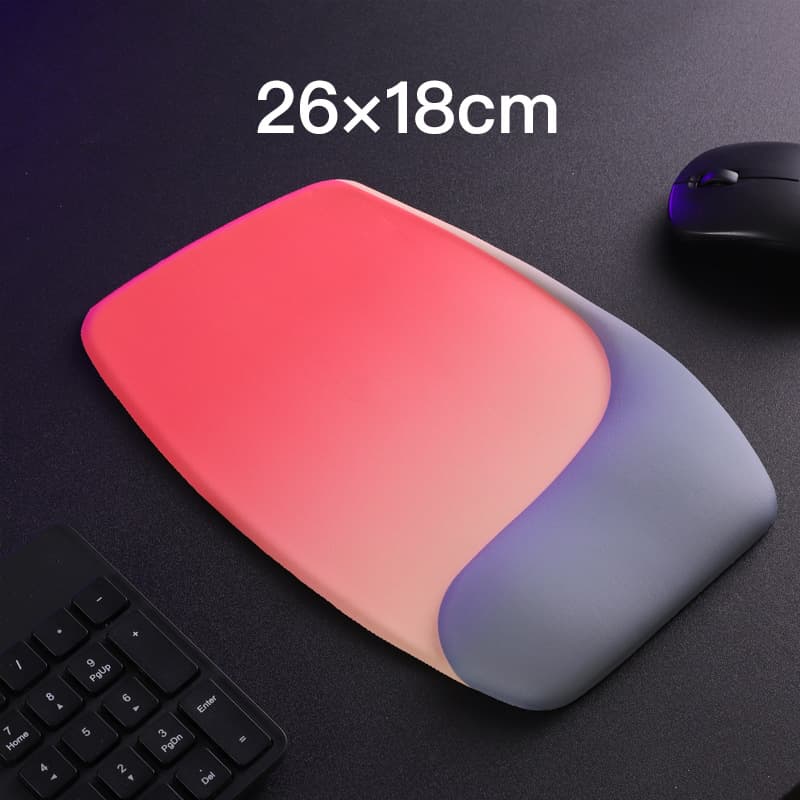 Red and Grey Memory Foam Wrist Rest Set - Ergonomic Mouse Pad - Red Grey