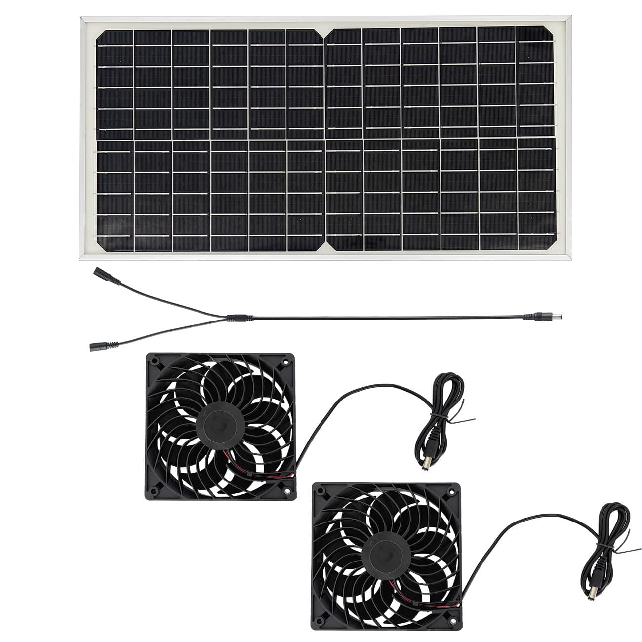 Solar Panel Fan Kit - 16W Monocrystalline Solar Powered Ventilation System