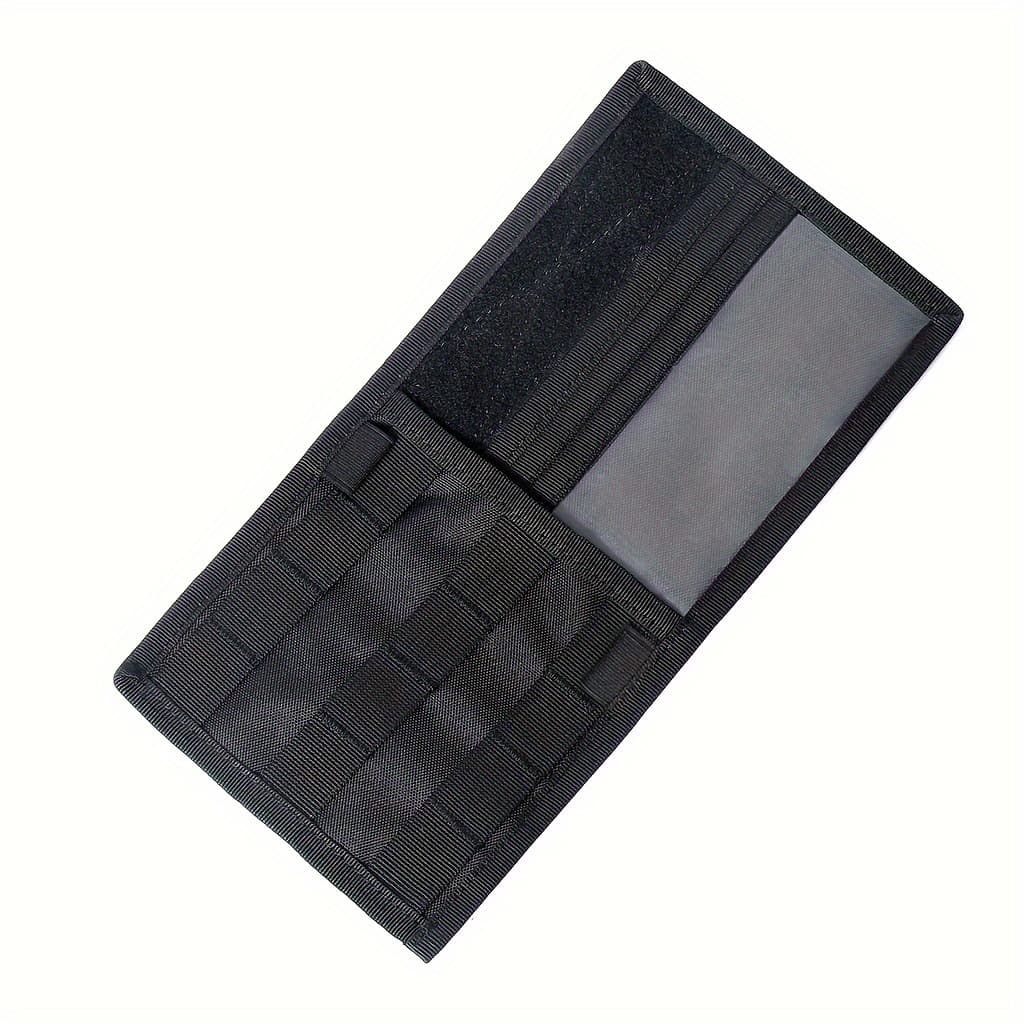 2-Piece Black Car Sun Visor Organizer - Multi-Purpose Tactical Storage Bag