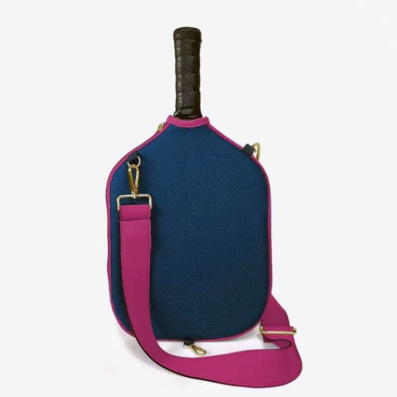 Dark Blue Neoprene Pickleball Paddle Cover - Waterproof Side Pocket Design