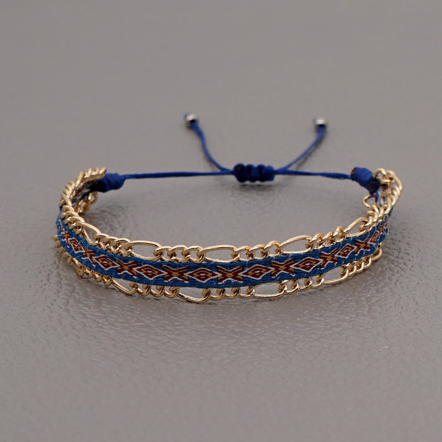 Blue Style Artisan Boho Beaded Bracelet - Handmade Woven Friendship Band