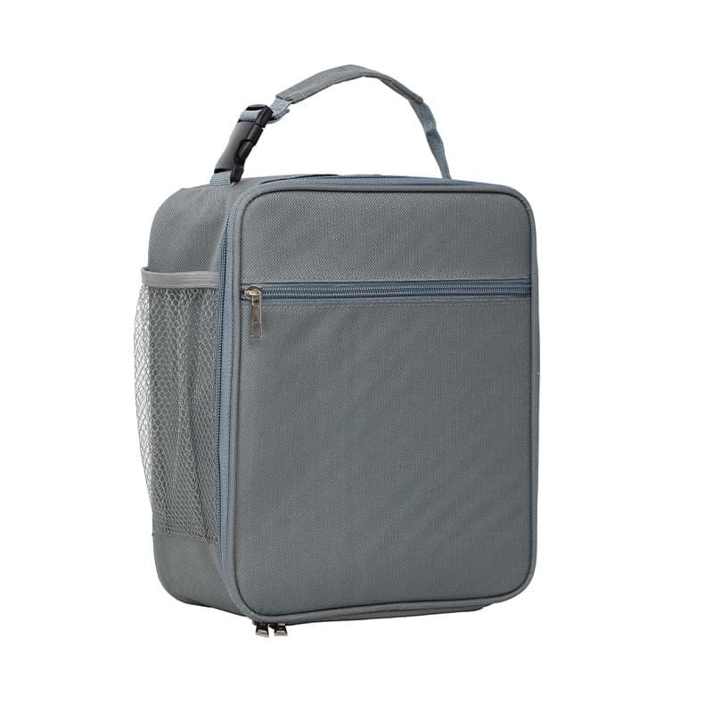 Grey Portable Insulated Lunch Bag - Large Capacity Thermal Cooler Tote