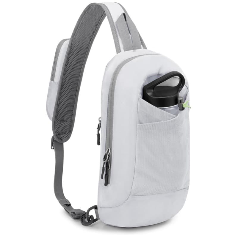 White Lightweight Crossbody Sling Bag - Versatile Chest Daypack for Hiking