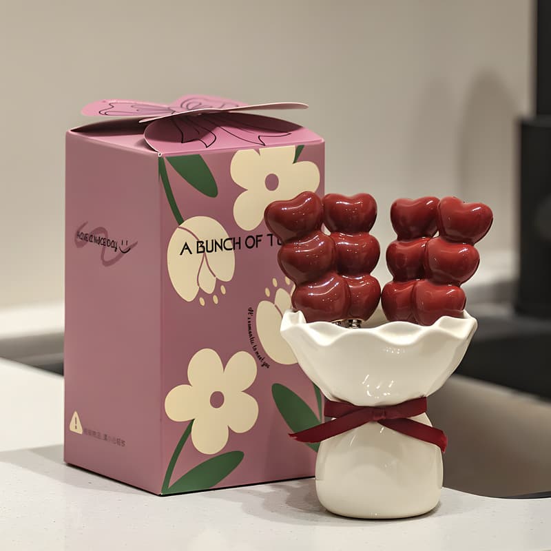 White Dessert & Fruit Forks with Ceramic Storage Jar - High-Value Creative