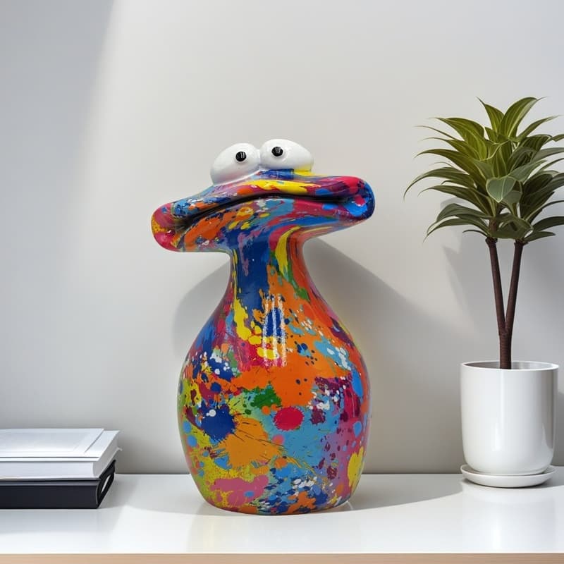 Water Transfer Print Frog Figurine - Wine Cabinet Decor, High-End Home