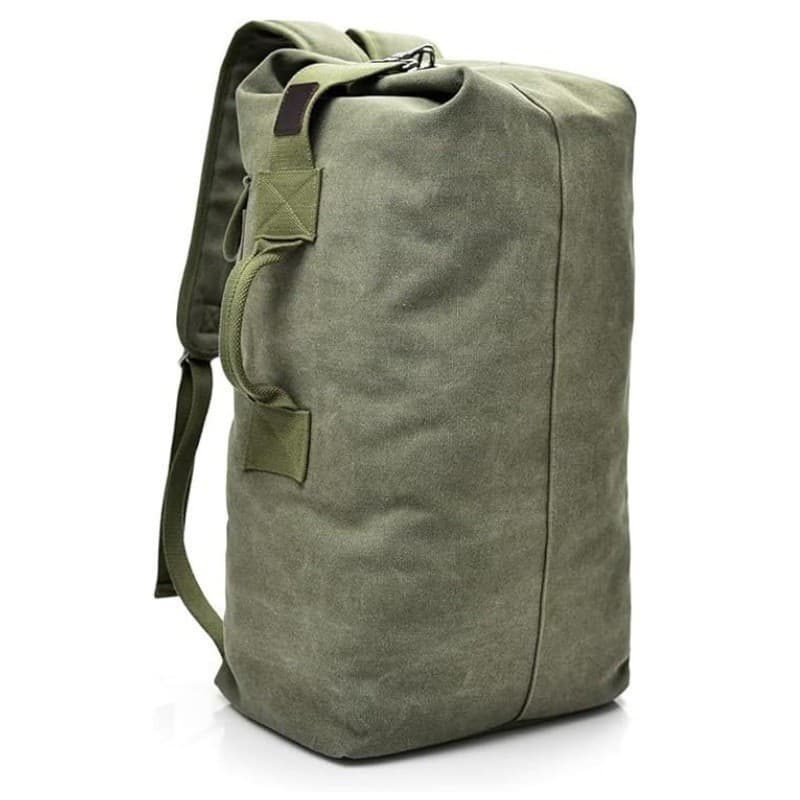 Green Vintage Canvas Backpack Large Capacity Rucksack for Travel and Hiking