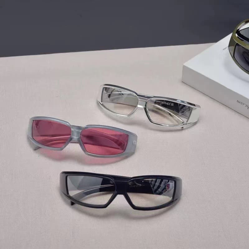 3 Pack Y2K Cyberpunk Sunglasses Futuristic Rectangular Shades Sci-Fi Style