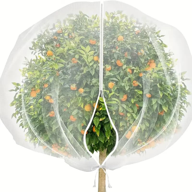 2m x 2.4m Garden Plant Protection Net Cover with Zipper and Drawstring Fruit