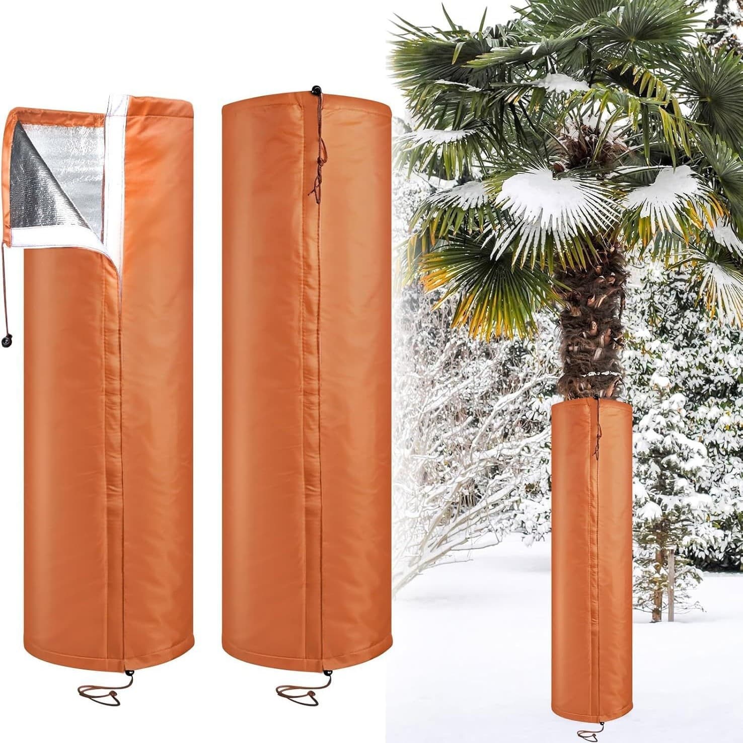 2 Pack Insulated Tree Trunk Protectors 100 cm Height Winter Frost Covers