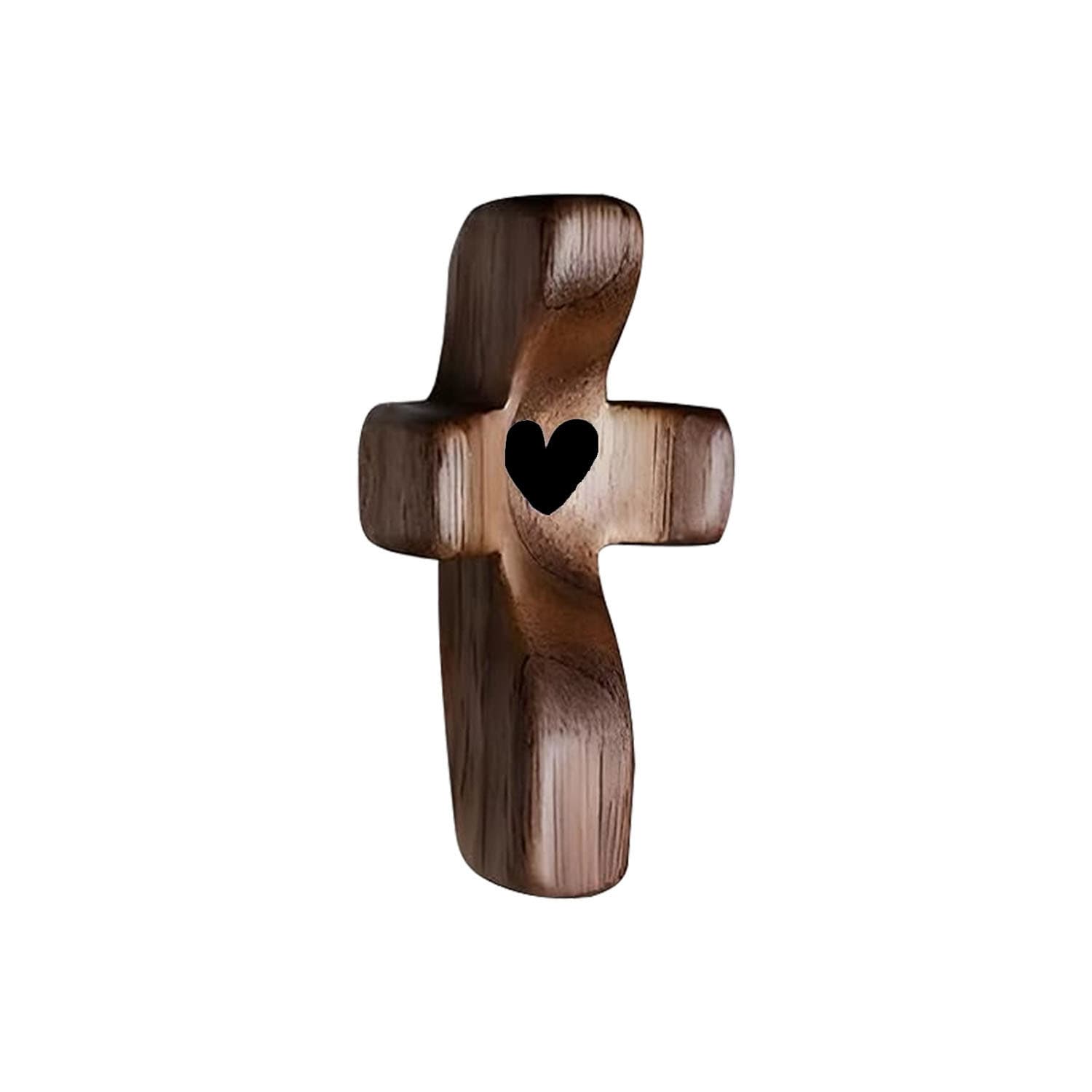 5-Piece Set Black Peachwood Heart Cross - Multi-functional Spiritual Symbols