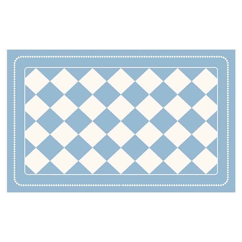Light Blue Checkered Design Loofah Texture Shower Mat (50 × 80 cm)