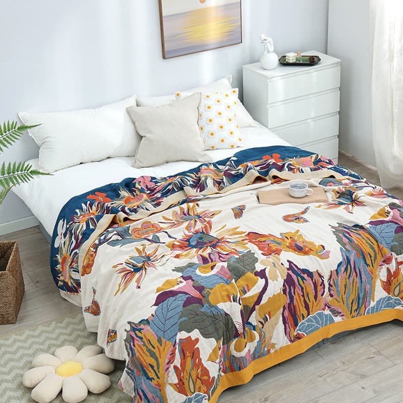 Pure Cotton Multi-Layer Gauze Blanket (Classic A, 150 cm x 200 cm)