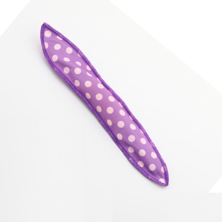 20-Pack Purple Polka Dot Bow Sponge Hair Rollers Set - Soft Sleep Pillow