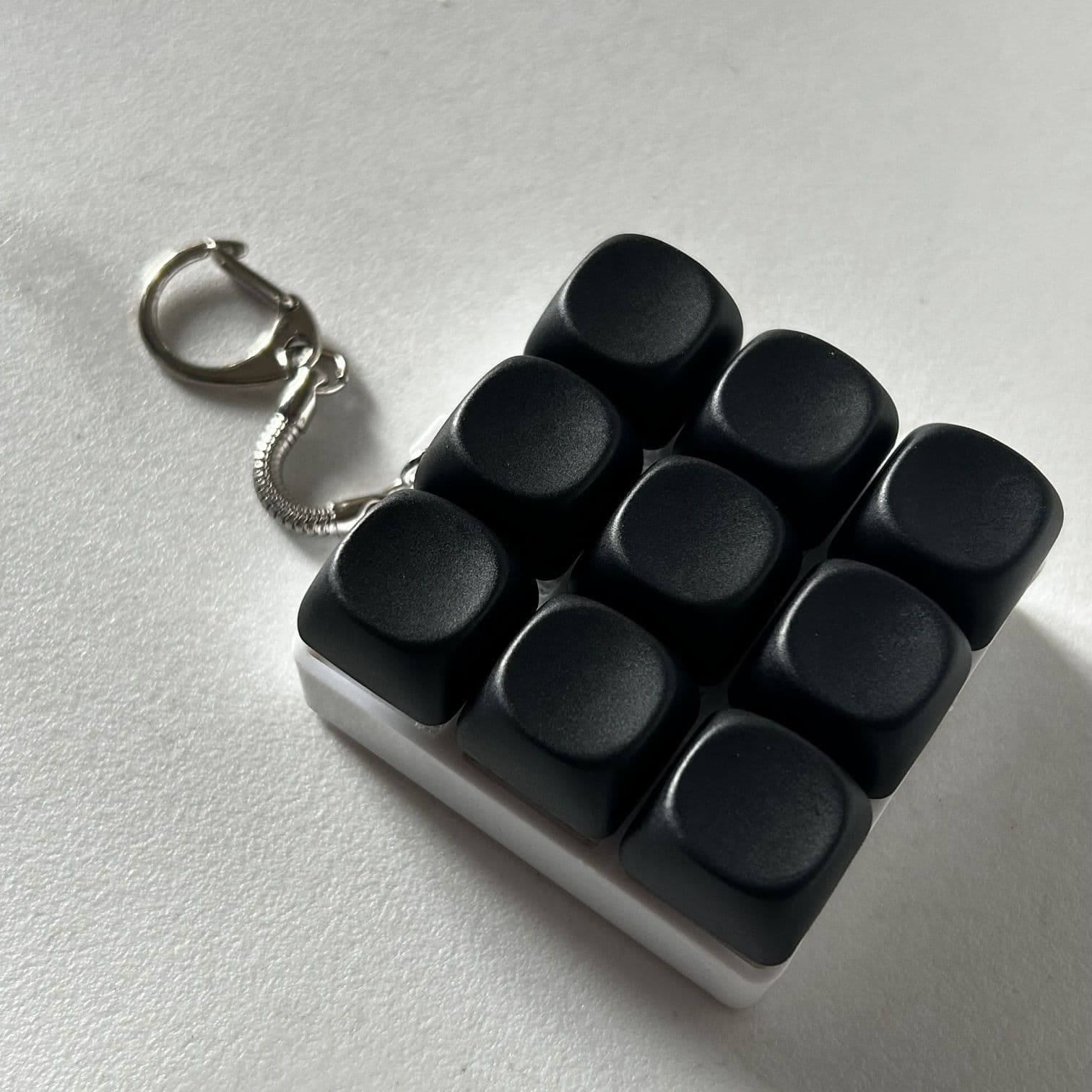 2-Pack Black Mechanical 9-Keyboard Fingertip Toy Keychain - Key Pressure