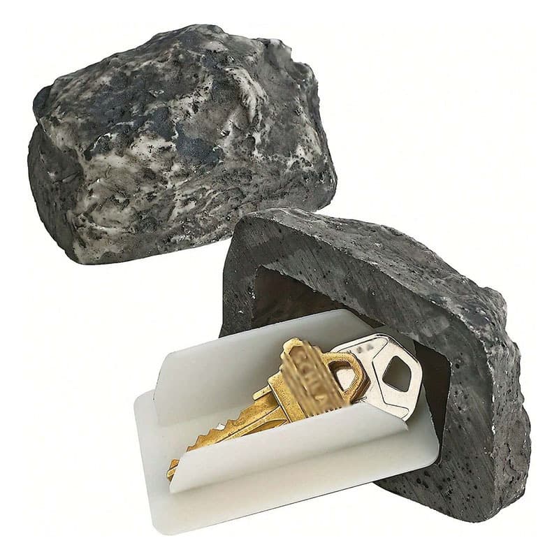2 Pack Realistic Faux Rock Key Hider Outdoor Spare Key Safe Box Weatherproof