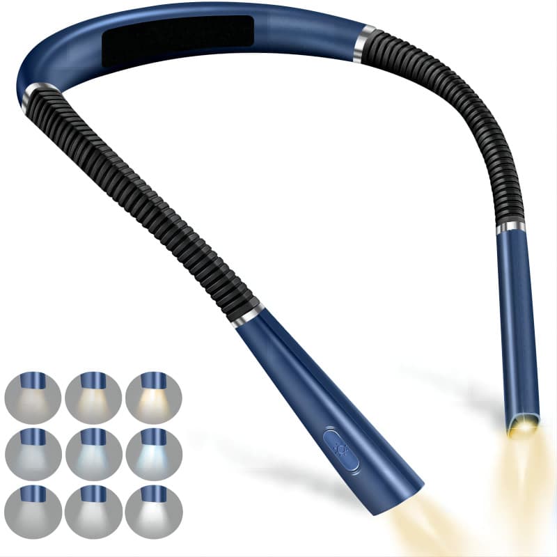 Blue Hands-Free USB Rechargeable Neck Reading Light 3 - Blue For Night