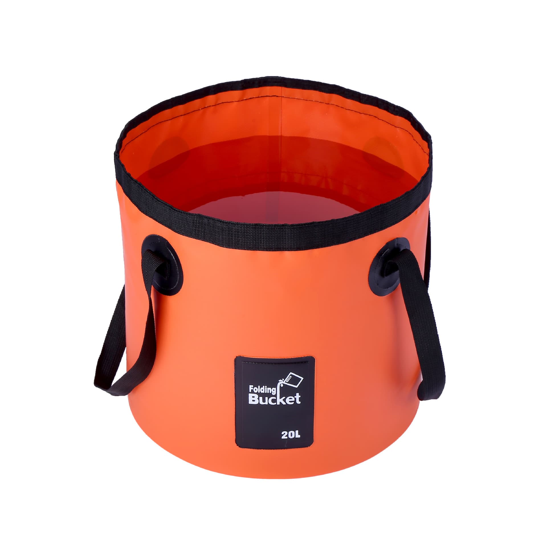 20L Orange Outdoor PVC Folding Water Bucket - Portable Fishing Barrel