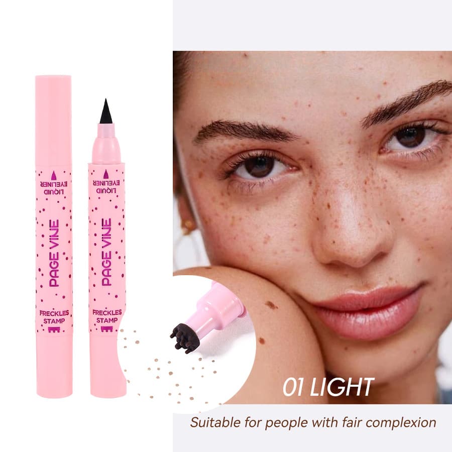 2-Pack #01 Light 2-in-1 Double-Headed Freckle Pen & Eyeliner - Natural