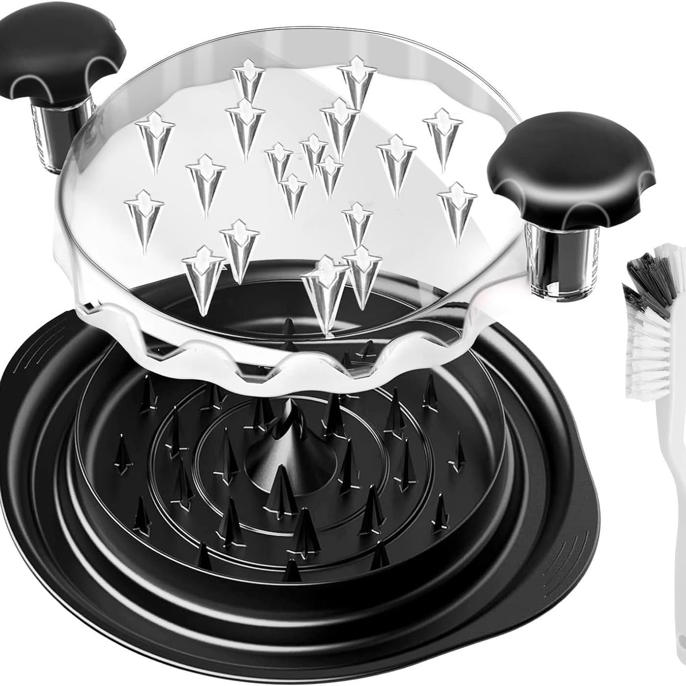 Black Chicken Shredder Machine with Transparent Lid & Brush - Manual Meat