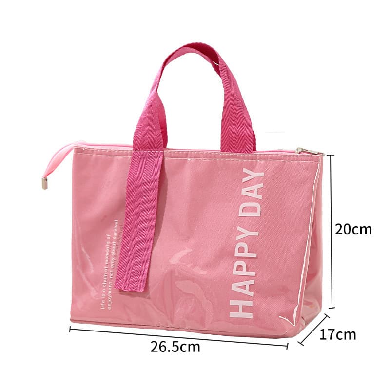 2-Pack Pink Dopamine Color Block Insulated Lunch Bag - Large Capacity