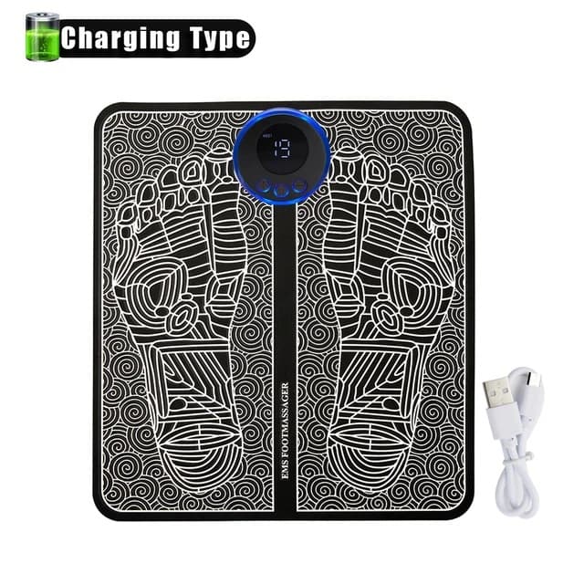 EMS Foot Massager Mat - Pulse Device for Foot Reflexology, Deep Tissue