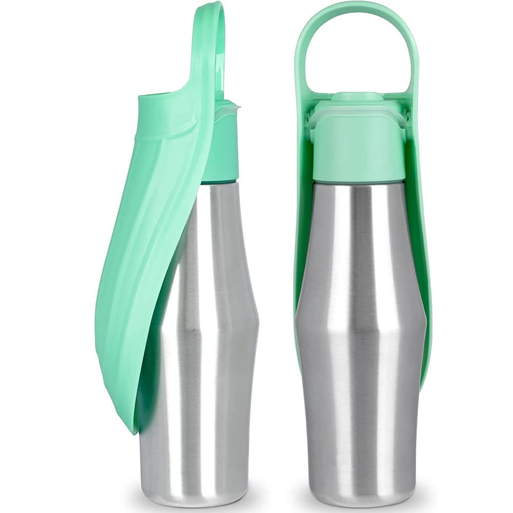 Light Green 27oz Food-Grade 304 Stainless Steel Pet Water Bottle - Portable