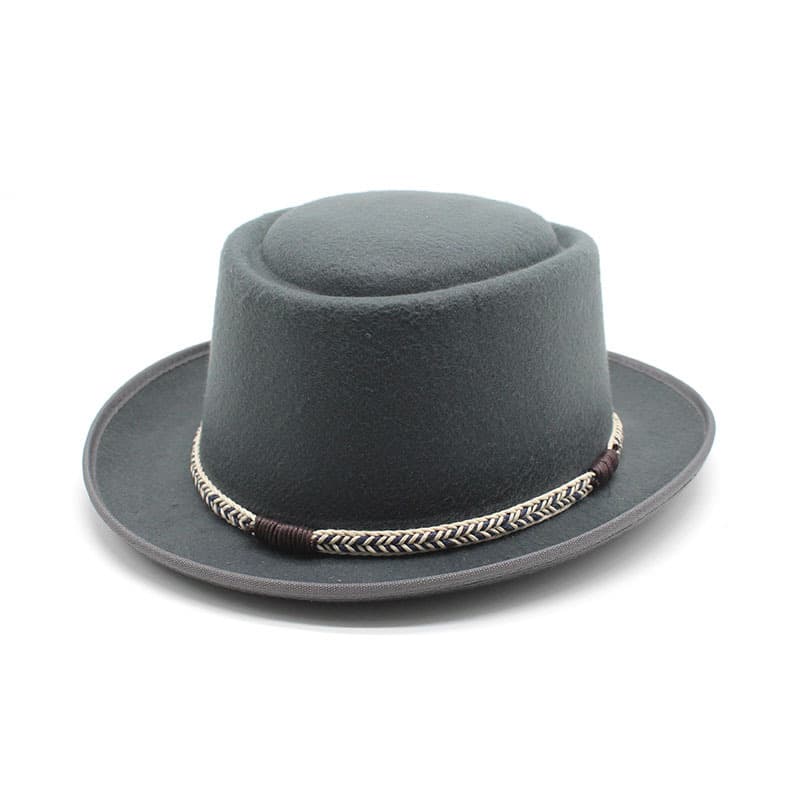 Grey Unisex Pure Woolen Short-Brimmed Fedora - Classic British Gentleman's