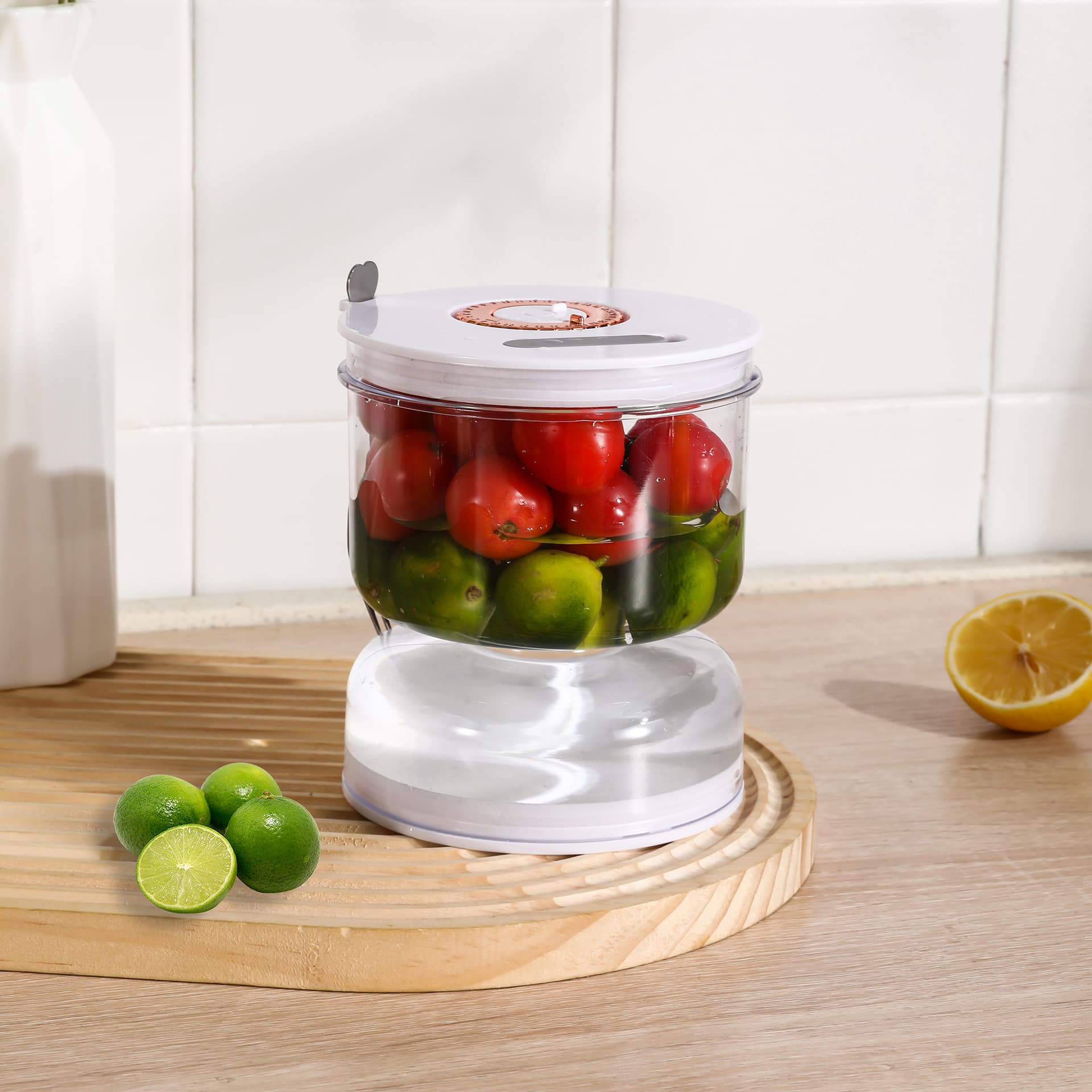 Food-Grade Pickle Hourglass Jar with Strainer Flip - 200 ml Compact Kitchen