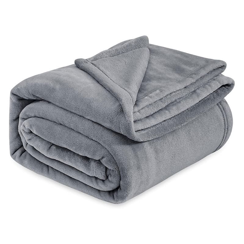 Grey Ultra-Soft Coral Fleece Blanket - Lightweight Summer - 120 × 200 cm