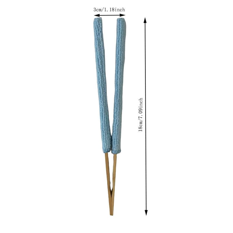Blue 3 Pack Microfiber Plant Leaf Cleaning Tongs - Blue Handles