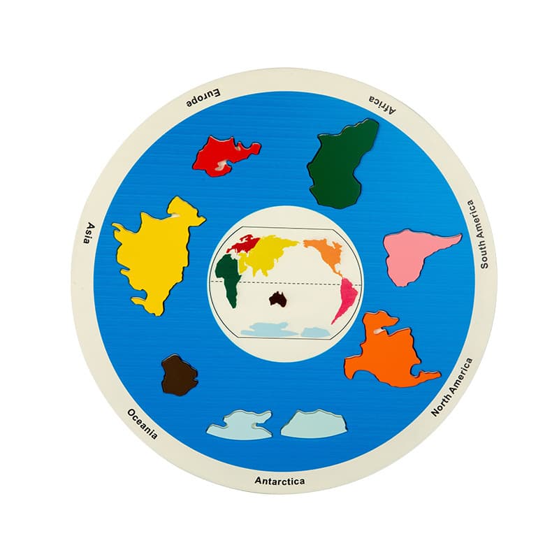 Seven Continents 1.05 Educational Wooden Cognitive Matching Puzzle Toy